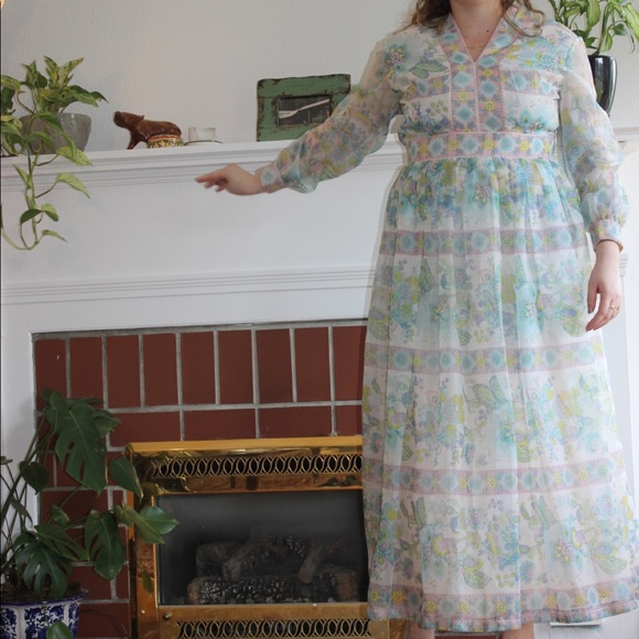 Vintage Dresses & Skirts - Vintage Sheer Occasion Gown